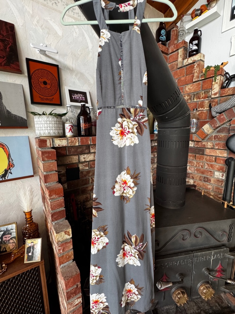 Floral Halter Maxi Dress w/Side Slit